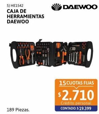 Cetrogar Caja de herramientas daewoo 189 piezas oferta