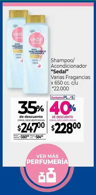 La Anonima "Sedal" Shampoo/Acondicionador Varias Fragancias x 650 cc oferta