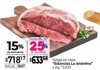 La Anonima "Estancias La Anónima" Nalga sin tapa x kg oferta