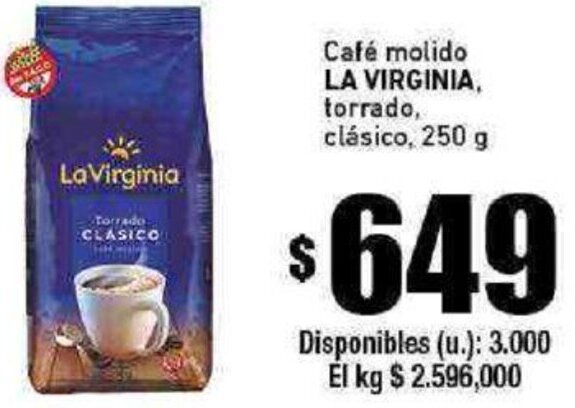 Cooperativa Obrera Café molido LA VIRGINIA, torrado, clásico, 250 g oferta