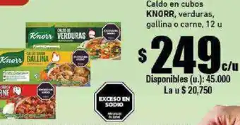 Cooperativa Obrera Caldo en cubos KNORR, verduras, gallina o carne, 12 u oferta