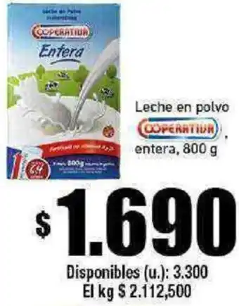 Cooperativa Obrera Leche en polvo COPERATION entera, 800 g oferta