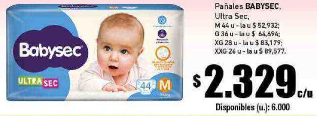 Cooperativa Obrera Pañales BABYSEC, Ultra Sec, oferta