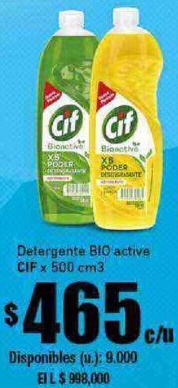 Cooperativa Obrera Detergente BIO active CIF x 500 cm3 oferta