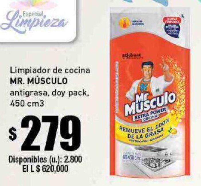 Cooperativa Obrera Limpiador de cocina MR. MÚSCULO antigrasa, doy pack, 450 cm3 oferta