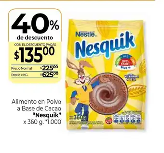 La Anonima Nesquik Alimento en Polvo a Base de Cacao x 360g oferta
