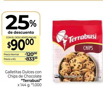 La Anonima Terrabusi Galletitas Dulces con Chips de Chocolate x 144g oferta