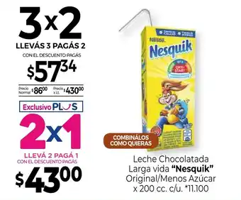 La Anonima Nestlé Leche Chocolatada Larga vida Original / Menos Azúcar x 200cc oferta