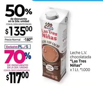 La Anonima Las Tres Niñas Leche L.V. chocolatada x 1lt oferta