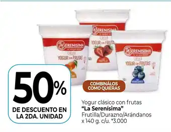 La Anonima La Serenisima Yogur clásico con frutas Frutilla/Durazno/Arándanos x 140g oferta
