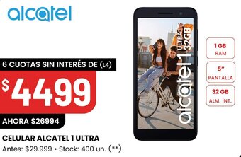 Changomas CELULAR ALCATEL 1 ULTRA oferta