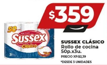 Supermayorista Vital SUSSEX CLÁSICO Rollo de cocina 50p.x3u. oferta