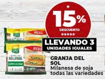 Supermayorista Vital GRANJA DEL SOL Milanesa de soja todas las variedades oferta