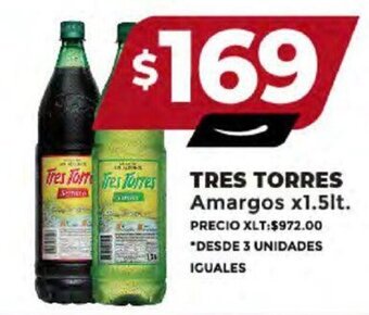 Supermayorista Vital TRES TORRES Amargos x 1.5lt. oferta