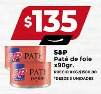 Supermayorista Vital S&P Paté de foie x 90gr. oferta