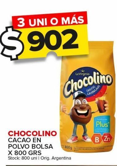 Carrefour Maxi Cacao en polvo chocolino bolsa x 800g oferta