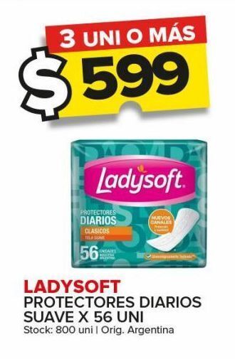 Carrefour Maxi Protectores diarios ladysoft suave x 56uni oferta