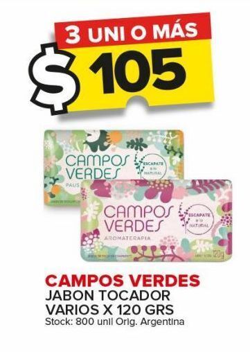 Carrefour Maxi Jabón de tocador campos verdes vs fragancias x 120g oferta
