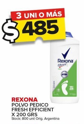 Carrefour Maxi Polvo pedico rexona fresh efficient 200g oferta