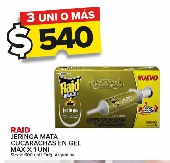 Carrefour Maxi Jeringa raid mata cucarachas en gel max x 1uni oferta