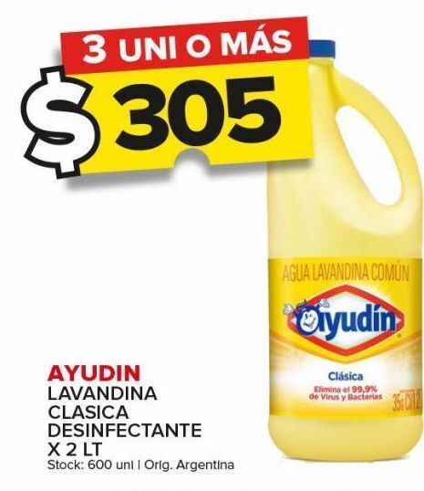Carrefour Maxi Lavandina ayudin clásica desinfectante x 2l oferta