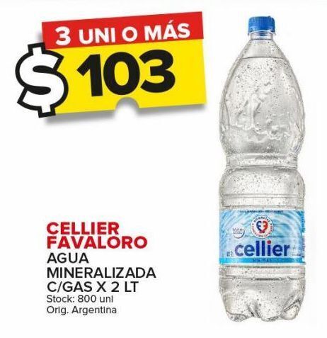 Carrefour Maxi Agua cellier favaloro c/ gas x 2l oferta