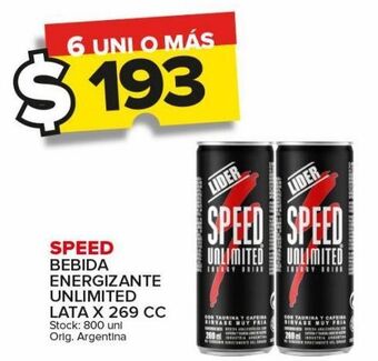 Carrefour Maxi Bebida energética speed unlimited lata x 269cc oferta