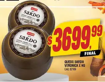 Supermercados Yaguar QUESO SARDO VERONICA X KG Cód. 82109 oferta