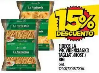 Supermercados Yaguar FIDEOS LA PROVIDENCIA 5KG TAGLIAT./MOST./ RIG oferta
