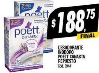 Supermercados Yaguar DESODORANTE INODORO POETT CANASTA REPUESTO oferta
