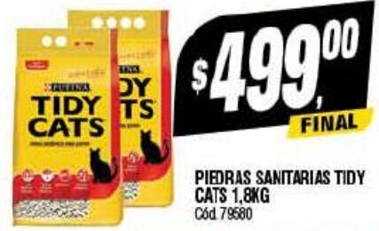 Supermercados Yaguar PIEDRAS SANITARIAS TIDY CATS 1,8KG Cód 79680 oferta