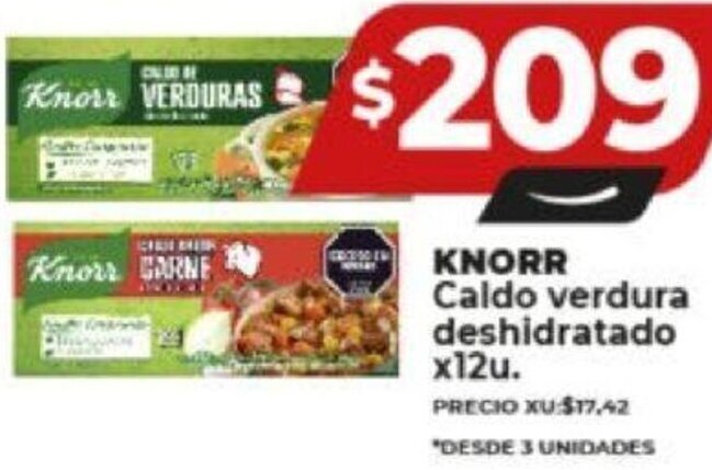 Supermayorista Vital KNORR Caldo verdura deshidratado x12u. oferta