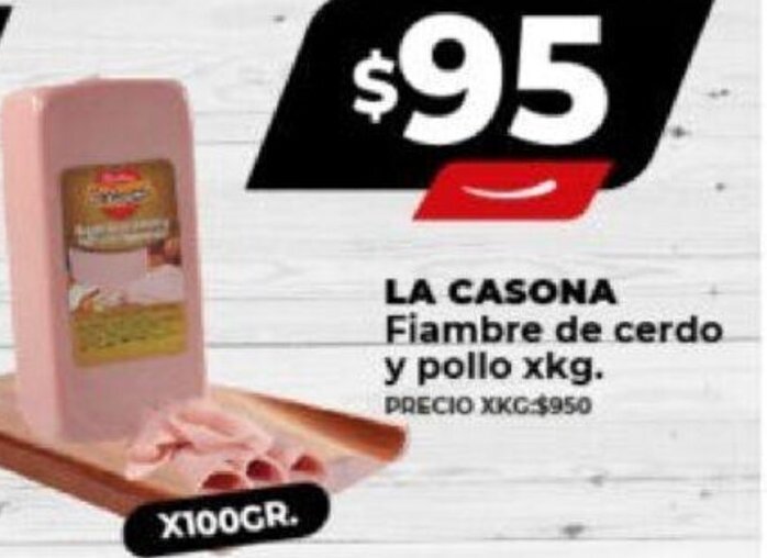 Supermayorista Vital LA CASONA Fiambre de cerdo y pollo 100gr oferta