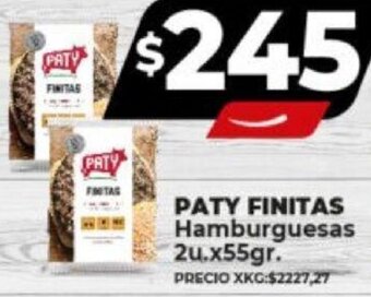 Supermayorista Vital PATY FINITAS Hamburguesas 2u.x55gr oferta