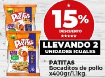 Supermayorista Vital *PATITAS Bocaditos de pollo x400gr/1.1kg. oferta