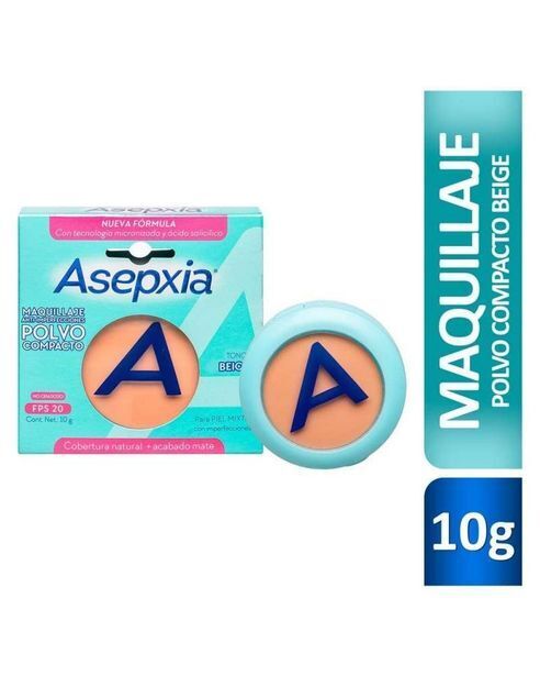 Punto de Salud Asepxia - maquillaje en polvo beige medio 10grs oferta