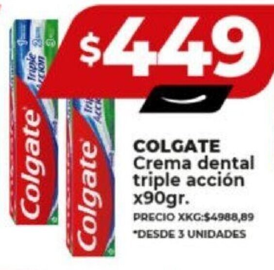 Supermayorista Vital COLGATE Crema dental triple acción x90gr. oferta