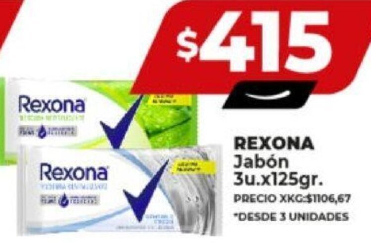 Supermayorista Vital REXONA Jabón 3u.x125gr. oferta