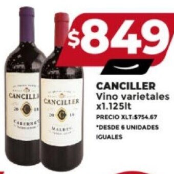 Supermayorista Vital CANCILLER Vino varietales x1.125lt oferta