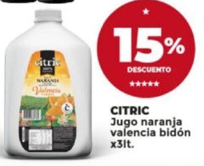 Supermayorista Vital CITRIC Jugo naranja valencia bidón x3lt. oferta