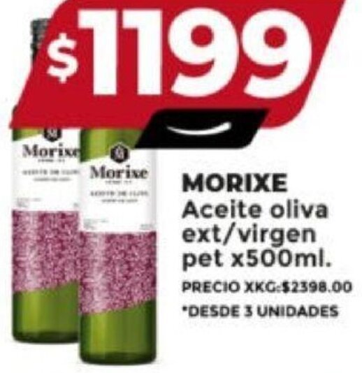 Supermayorista Vital MORIXE Aceite oliva ext/virgen pet x500ml. oferta