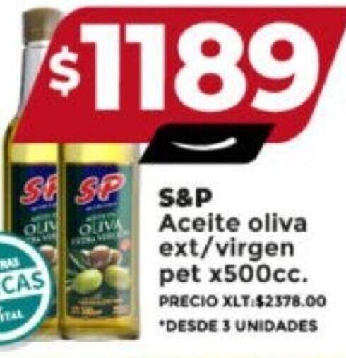 Supermayorista Vital S&P Aceite oliva ext/virgen pet x500cc. oferta