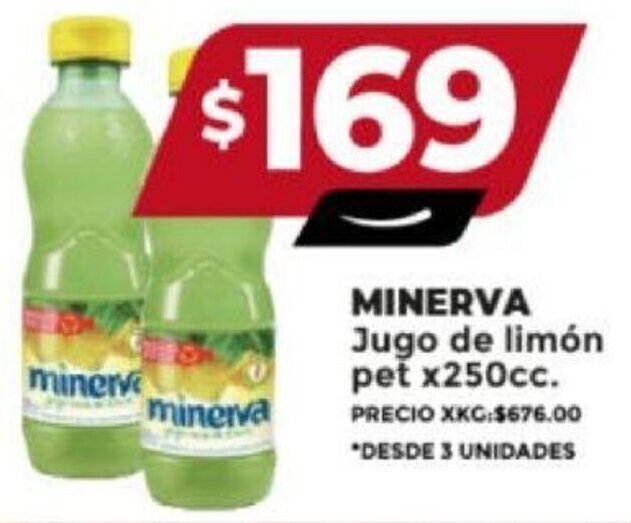 Supermayorista Vital MINERVA Jugo de limón pet x250cc. oferta