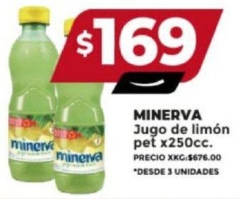 Supermayorista Vital MINERVA Jugo de limón pet x250cc. oferta