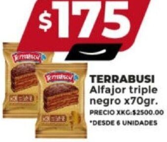 Supermayorista Vital TERRABUSI Alfajor triple negro x70gr. oferta