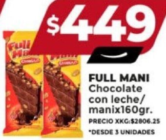 Supermayorista Vital FULL MANI Chocolate con leche/ manix160gr. oferta