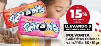 Supermayorista Vital POLVORITA Galletitas rellenas vain/frlla 80/81gr. oferta