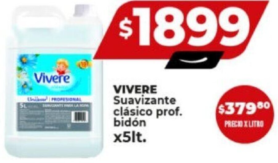 Supermayorista Vital VIVERE Suavizante clásico prof. bidón x5lt. oferta
