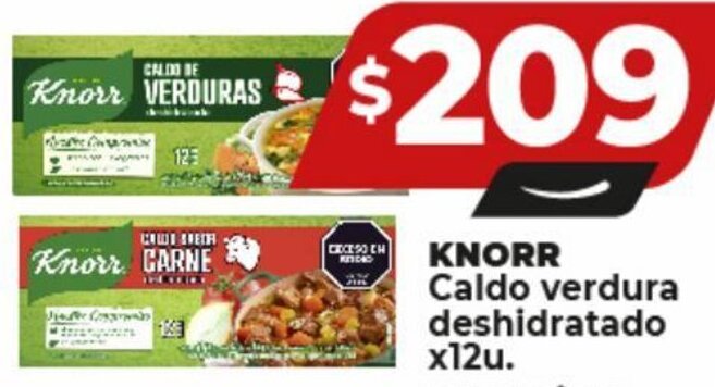 Supermayorista Vital KNORR Caldo verdura deshidratado x12u. oferta
