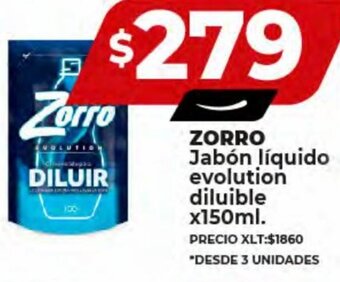Supermayorista Vital ZORRO Jabón líquido evolution diluible x150ml. oferta